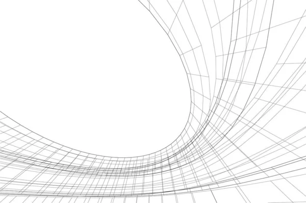 Abstrakte Zeichnungslinien Architektonischen Kunstkonzept Minimale Geometrische Formen — Stockvektor