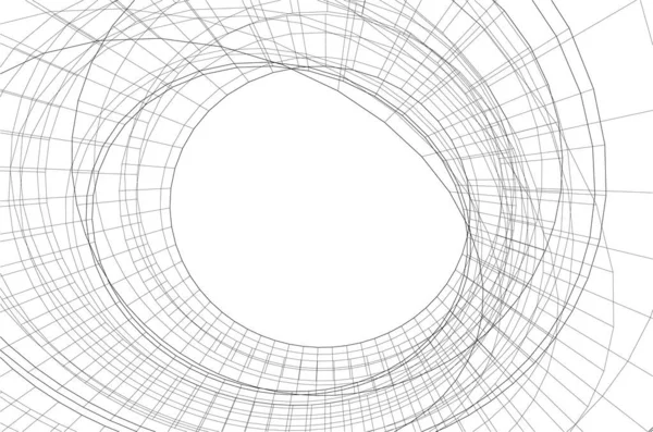 Líneas Abstractas Dibujo Concepto Arte Arquitectónico Formas Geométricas Mínimas — Vector de stock