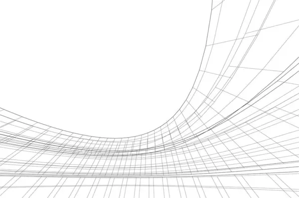 Linhas Abstratas Desenho Conceito Arte Arquitetônica Formas Geométricas Mínimas — Vetor de Stock