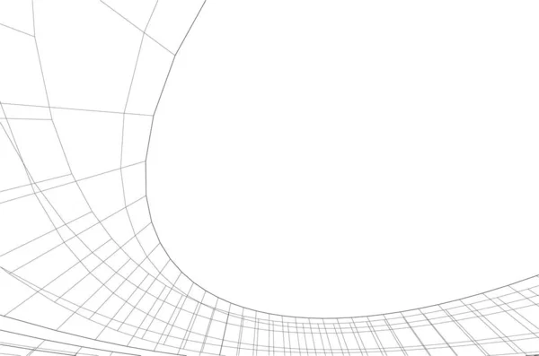 Abstrakte Zeichnungslinien Architektonischen Kunstkonzept Minimale Geometrische Formen — Stockvektor