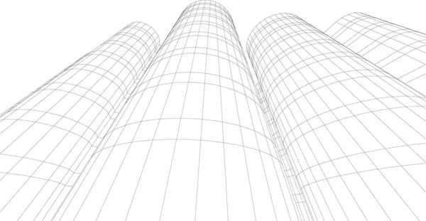 Abstrakte Zeichnungslinien Architektonischen Kunstkonzept Minimale Geometrische Formen — Stockvektor