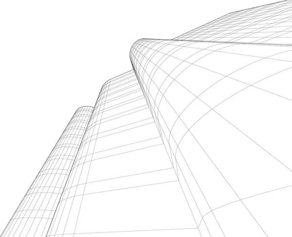 Linhas Abstratas Desenho Conceito Arte Arquitetônica Formas Geométricas Mínimas —  Vetores de Stock