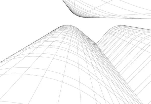 Linhas Abstratas Desenho Conceito Arte Arquitetônica Formas Geométricas Mínimas — Vetor de Stock