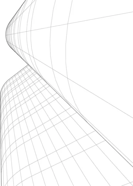 Mimari Sanat Konseptinde Soyut Çizgiler Minimum Geometrik Şekiller — Stok Vektör