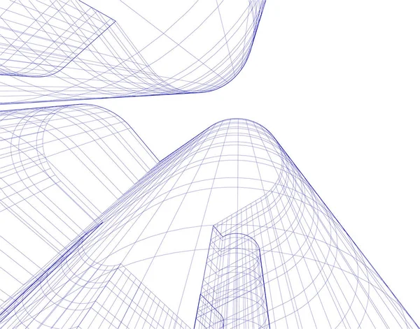 Linhas Abstratas Desenho Conceito Arte Arquitetônica Formas Geométricas Mínimas — Vetor de Stock