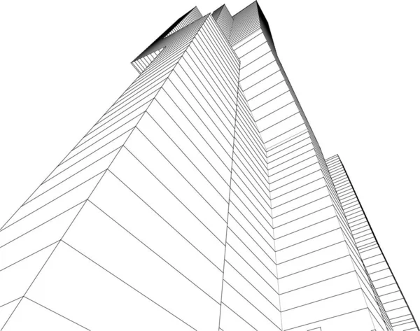 Linhas Abstratas Desenho Conceito Arte Arquitetônica Formas Geométricas Mínimas —  Vetores de Stock