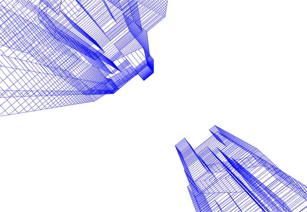 Абстрактные Чертежи Архитектурном Искусстве Минимальные Геометрические Формы — стоковый вектор