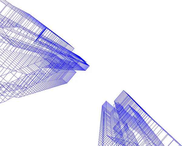 Abstraktní Kreslicí Čáry Architektonickém Pojetí Minimální Geometrické Tvary — Stockový vektor