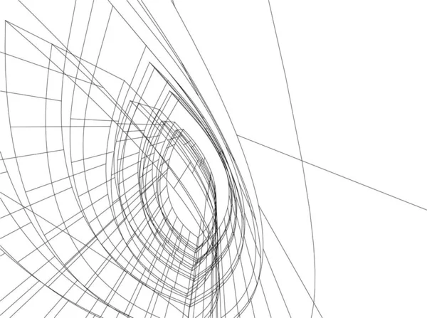 Abstracte Tekenlijnen Architectonisch Kunstconcept Minimale Geometrische Vormen — Stockvector