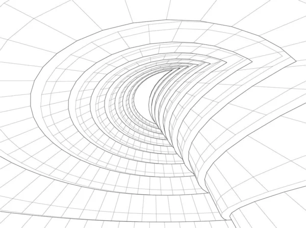 Linhas Abstratas Desenho Conceito Arte Arquitetônica Formas Geométricas Mínimas — Vetor de Stock