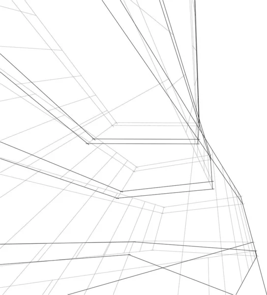 Linhas Abstratas Desenho Conceito Arte Arquitetônica Formas Geométricas Mínimas — Vetor de Stock