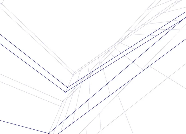 Lignes Dessin Abstraites Dans Concept Art Architectural Formes Géométriques Minimales — Image vectorielle