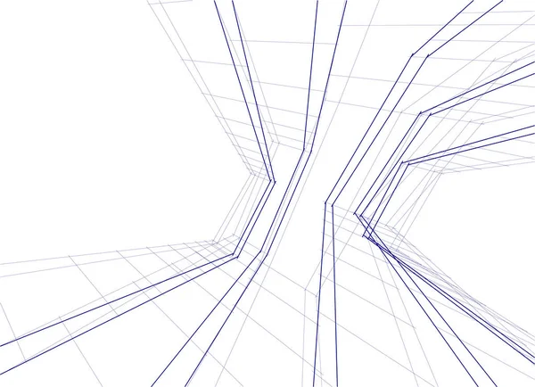 Linhas Abstratas Desenho Conceito Arte Arquitetônica Formas Geométricas Mínimas —  Vetores de Stock