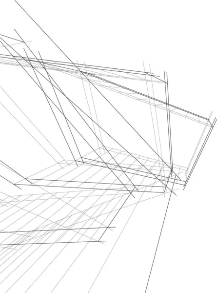 Abstrakte Zeichnungslinien Architektonischen Kunstkonzept Minimale Geometrische Formen — Stockvektor