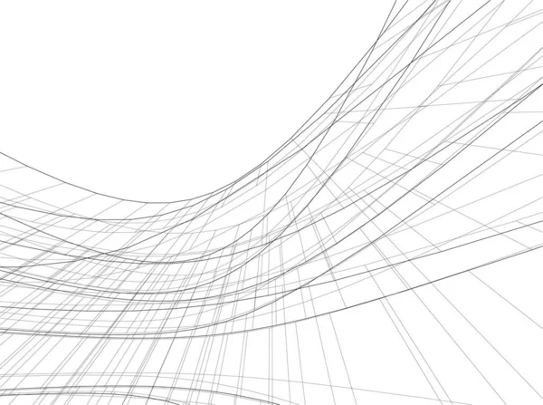 Mimari Sanat Konseptinde Soyut Çizgiler Minimum Geometrik Şekiller — Stok Vektör