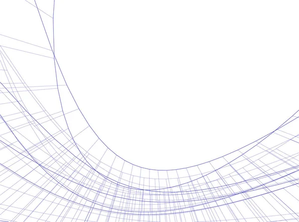 Líneas Abstractas Dibujo Concepto Arte Arquitectónico Formas Geométricas Mínimas — Archivo Imágenes Vectoriales