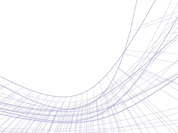 Abstracte Tekenlijnen Architectonisch Kunstconcept Minimale Geometrische Vormen — Stockvector