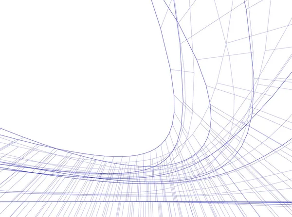 Abstracte Tekenlijnen Architectonisch Kunstconcept Minimale Geometrische Vormen — Stockvector