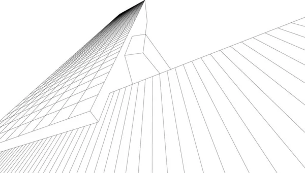 Lignes Dessin Abstraites Dans Concept Art Architectural Formes Géométriques Minimales — Image vectorielle