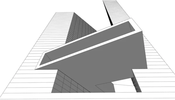 Abstrakcyjne Linie Rysunku Koncepcji Sztuki Architektonicznej Minimalne Kształty Geometryczne — Wektor stockowy