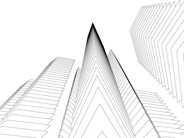 Linhas Abstratas Desenho Conceito Arte Arquitetônica Formas Geométricas Mínimas —  Vetores de Stock