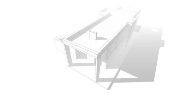 Mimari sanat konseptinde soyut çizgiler, minimum geometrik şekiller. 