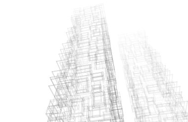 Mimari sanat konseptinde soyut çizgiler, minimum geometrik şekiller. 