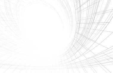 Mimari sanat konseptinde soyut çizgiler, minimum geometrik şekiller. 