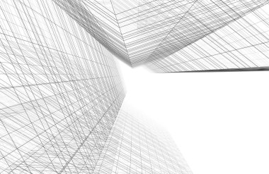 Mimari sanat konseptinde soyut çizgiler, minimum geometrik şekiller. 