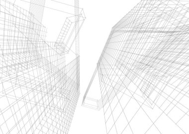 Mimari sanat konseptinde soyut çizgiler, minimum geometrik şekiller. 