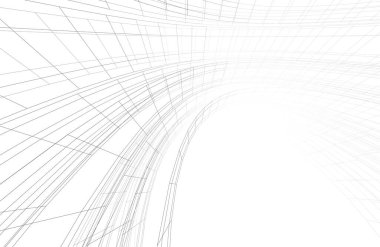 Mimari sanat konseptinde soyut çizgiler, minimum geometrik şekiller. 