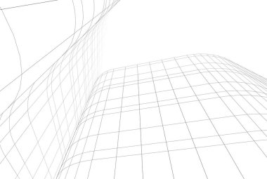 Mimari sanat konseptinde soyut çizgiler, minimum geometrik şekiller. 