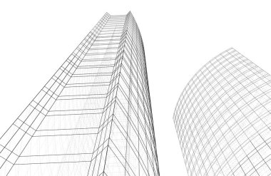 Mimari sanat konseptinde soyut çizgiler, minimum geometrik şekiller. 