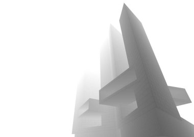 Mimari sanat konseptinde soyut çizgiler, minimum geometrik şekiller. 