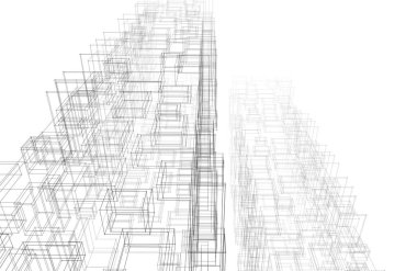 Mimari sanat konseptinde soyut çizgiler, minimum geometrik şekiller. 