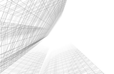 Mimari sanat konseptinde soyut çizgiler, minimum geometrik şekiller. 