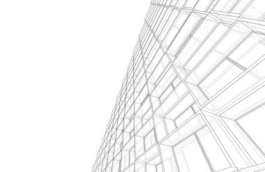 Mimari sanat konseptinde soyut çizgiler, minimum geometrik şekiller. 