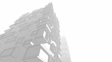 Mimari sanat konseptinde soyut çizgiler, minimum geometrik şekiller. 