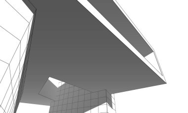 Mimari sanat konseptinde soyut çizgiler, minimum geometrik şekiller. 