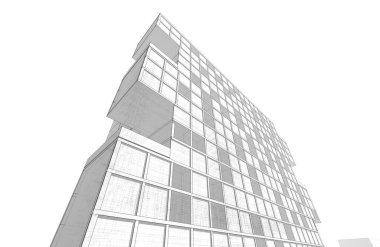 Mimari sanat konseptinde soyut çizgiler, minimum geometrik şekiller. 