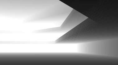 Mimari sanat konseptinde soyut çizgiler, minimum geometrik şekiller. 