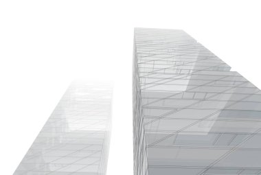 Mimari sanat konseptinde soyut çizgiler, minimum geometrik şekiller. 