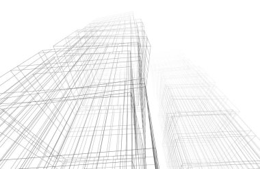 Mimari sanat konseptinde soyut çizgiler, minimum geometrik şekiller. 