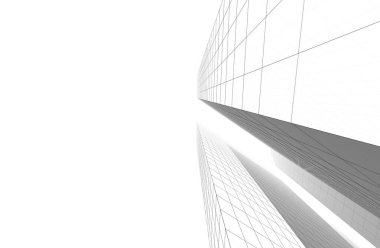 Mimari sanat konseptinde soyut çizgiler, minimum geometrik şekiller. 