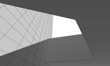 Mimari sanat konseptinde soyut çizgiler, minimum geometrik şekiller. 