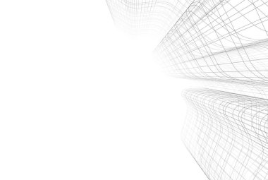 Mimari sanat konseptinde soyut çizgiler, minimum geometrik şekiller. 