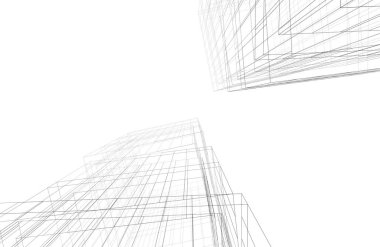 Mimari sanat konseptinde soyut çizgiler, minimum geometrik şekiller. 