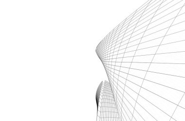 Mimari sanat konseptinde soyut çizgiler, minimum geometrik şekiller. 