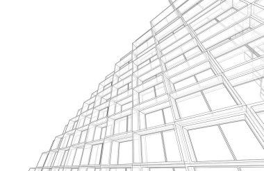 Mimari sanat konseptinde soyut çizgiler, minimum geometrik şekiller. 