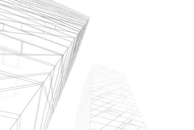 Mimari sanat konseptinde soyut çizgiler, minimum geometrik şekiller. 